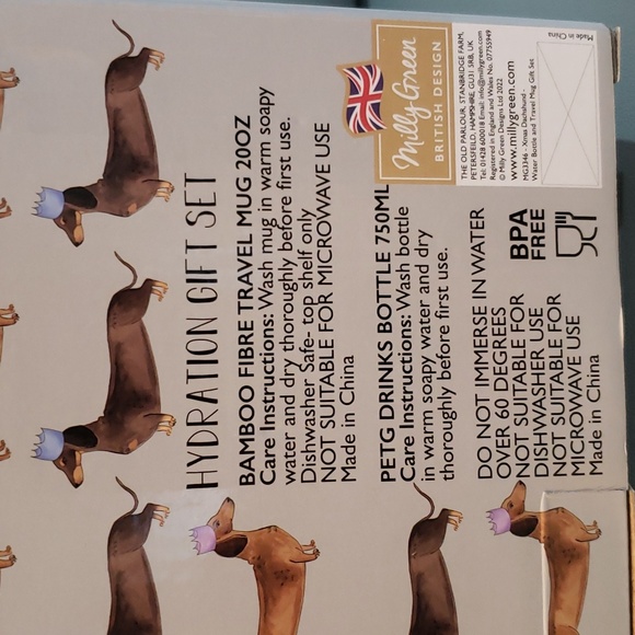 Dachshund water bottle and travel mug hydration gift set NWT - Picture 4 of 5